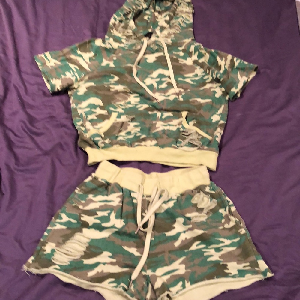 camo two piece set